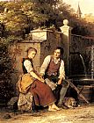 Johann Georg Meyer von Bremen At the Well painting